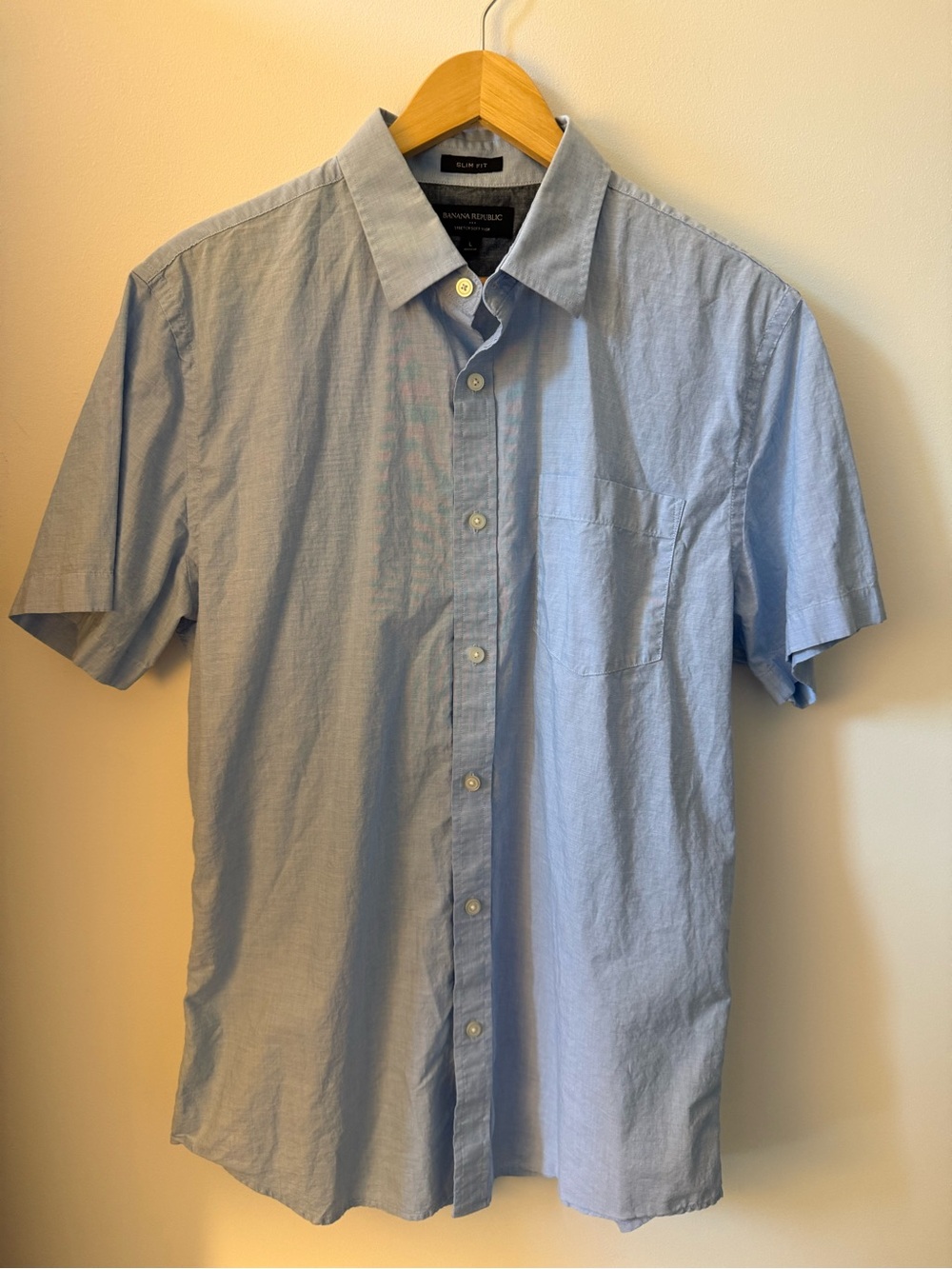 Banana Republic Light Blue Short-Sleeve Button-Down Shirt